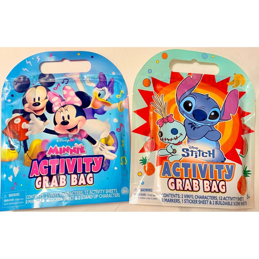 Disney Activity Grab Bag Kids OS Multicolor NEW Minnie Stitch 2-Pack Set
